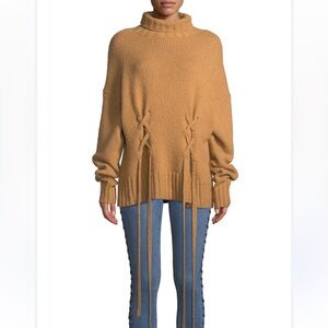 CINQ A SEPT Rhea Lace-Up Wool-Blend Sweater small